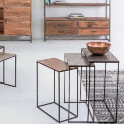 Viadurini Living Moderne Couchtische-Zusammensetzung 3 Couchtische aus Aluminium und Stahl Homemotion - Salvio