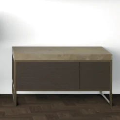 Viadurini Bathroom Badmöbel Stehend-Zusammensetzung 5 freistehende Badezimmermöbel aus Metall, Ecolegno und Luxussteinzeug - Cizco