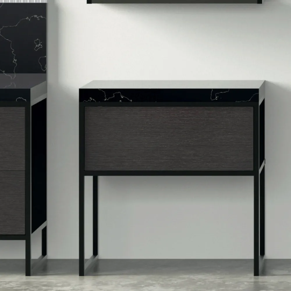 Viadurini Bathroom Badmöbel Stehend-Zusammensetzung 5 Freistehende Badezimmermöbel in Ecolegno Länge 130 + 70 cm - Cizco