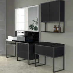 Viadurini Bathroom Badmöbel Stehend-Zusammensetzung 5 Freistehende Badezimmermöbel in Ecolegno Länge 130 + 70 cm - Cizco