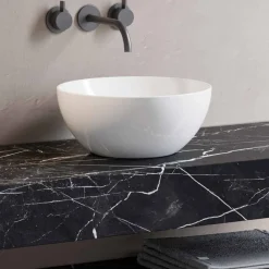 Viadurini Bathroom Badmöbel Hängend-Zusammensetzung 3 Hängende Badezimmermöbel aus Feinsteinzeug Made in Italy - Ramina