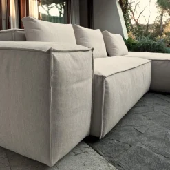 Viadurini Living Moderne Sofas-Zusammensetzung aus 1 Pouf mit Rückenlehne, 1 Pouf und 1 Halbinsel - Bizarre