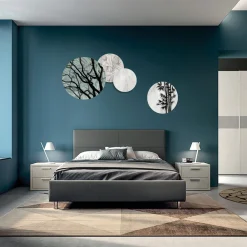 Viadurini Decor Blumen Bilder-Zusammensetzung aus 4 runden Paneelen, hergestellt mit Laser, hergestellt in Italien – Maeko