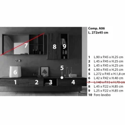 Viadurini Bathroom Badmöbel Hängend-Zusammensetzung der modernen Badezimmermöbel, hängendes Design Made in Italy - Callisi6