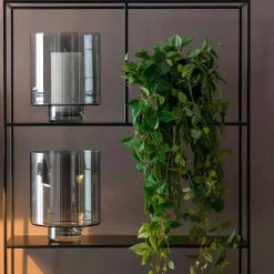 Viadurini Living Deko Vasen-Zusammensetzung von 3 dekorativen Vasen aus dekorierter Keramik und Rauchglas - Monile