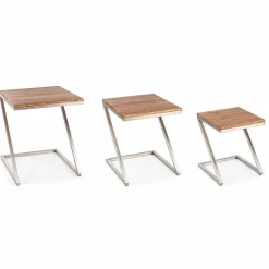 Viadurini Living Moderne Couchtische-Zusammensetzung von 3 Homemotion Square Holz Couchtische - Fonzi