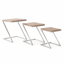 Viadurini Living Moderne Couchtische-Zusammensetzung von 3 Homemotion Square Holz Couchtische - Fonzi