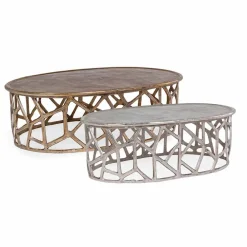 Viadurini Living Moderne Couchtische-Zusammensetzung von 2 Homemotion Aluminium Couchtischen - Solomon