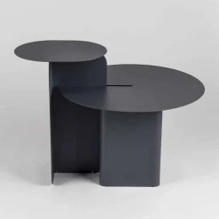 Viadurini Living Moderne Couchtische-Zusammensetzung von 2 modernen Couchtischen aus Stahl Made in Italy - Pappel