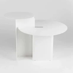 Viadurini Living Moderne Couchtische-Zusammensetzung von 2 modernen Couchtischen aus Stahl Made in Italy - Pappel