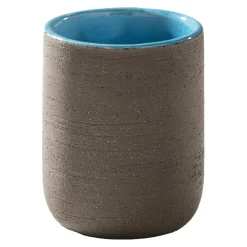 Viadurini Bathroom Badmöbel Stehend-Zusammensetzung von Badezimmermöbeln einschließlich Zubehör mit blauen Details - Carolie