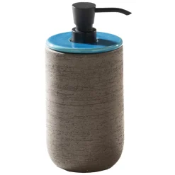 Viadurini Bathroom Badmöbel Stehend-Zusammensetzung von Badezimmermöbeln einschließlich Zubehör mit blauen Details - Carolie