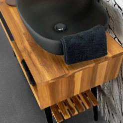 Viadurini Bathroom Badmöbel Stehend-Zusammensetzung von Badezimmermöbeln im Erdgeschoss, einschließlich Zubehör und Waschbecken - Georges