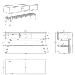 Viadurini Bathroom Badmöbel Stehend-Zusammensetzung von Badezimmermöbeln im Erdgeschoss, einschließlich Zubehör und Waschbecken - Georges
