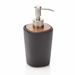 Viadurini Living Badzubehör-Zusammensetzung von Badzubehör aus Keramik, Holz und Metall - Semino