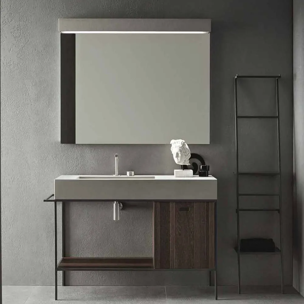 Viadurini Bathroom Badmöbel Stehend-Zusammensetzung von handgefertigten Möbeln für modernes Design Badezimmer auf dem Boden - Farart3