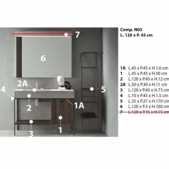 Viadurini Bathroom Badmöbel Stehend-Zusammensetzung von handgefertigten Möbeln für modernes Design Badezimmer auf dem Boden - Farart3