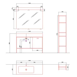 Viadurini Bathroom Badmöbel Stehend-Zusammensetzung von handgefertigten Möbeln für modernes Design Badezimmer auf dem Boden - Farart3