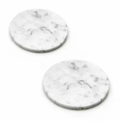 Viadurini Kitchen Küchenzubehör-Zwei Untersetzer aus weißem und grauem Marmor mit Kork Made in Italy - Jessa