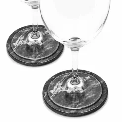 Viadurini Kitchen Küchenzubehör-Zwei Untersetzer aus weißem und grauem Marmor mit Kork Made in Italy - Jessa