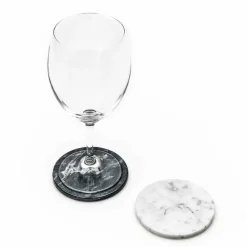 Viadurini Kitchen Küchenzubehör-Zwei Untersetzer aus weißem und grauem Marmor mit Kork Made in Italy - Jessa