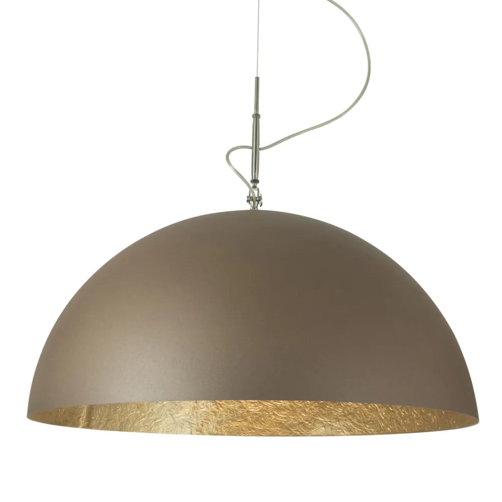 In-es.artdesign Moderne Pendelleuchten-Zweifarbiger Kronleuchter aus Laprene und Nebulite - Mezza Luna von