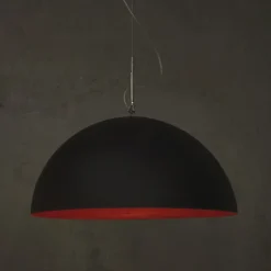 In-es.artdesign Moderne Pendelleuchten-Zweifarbiger Kronleuchter aus Laprene und Nebulite - Mezza Luna von