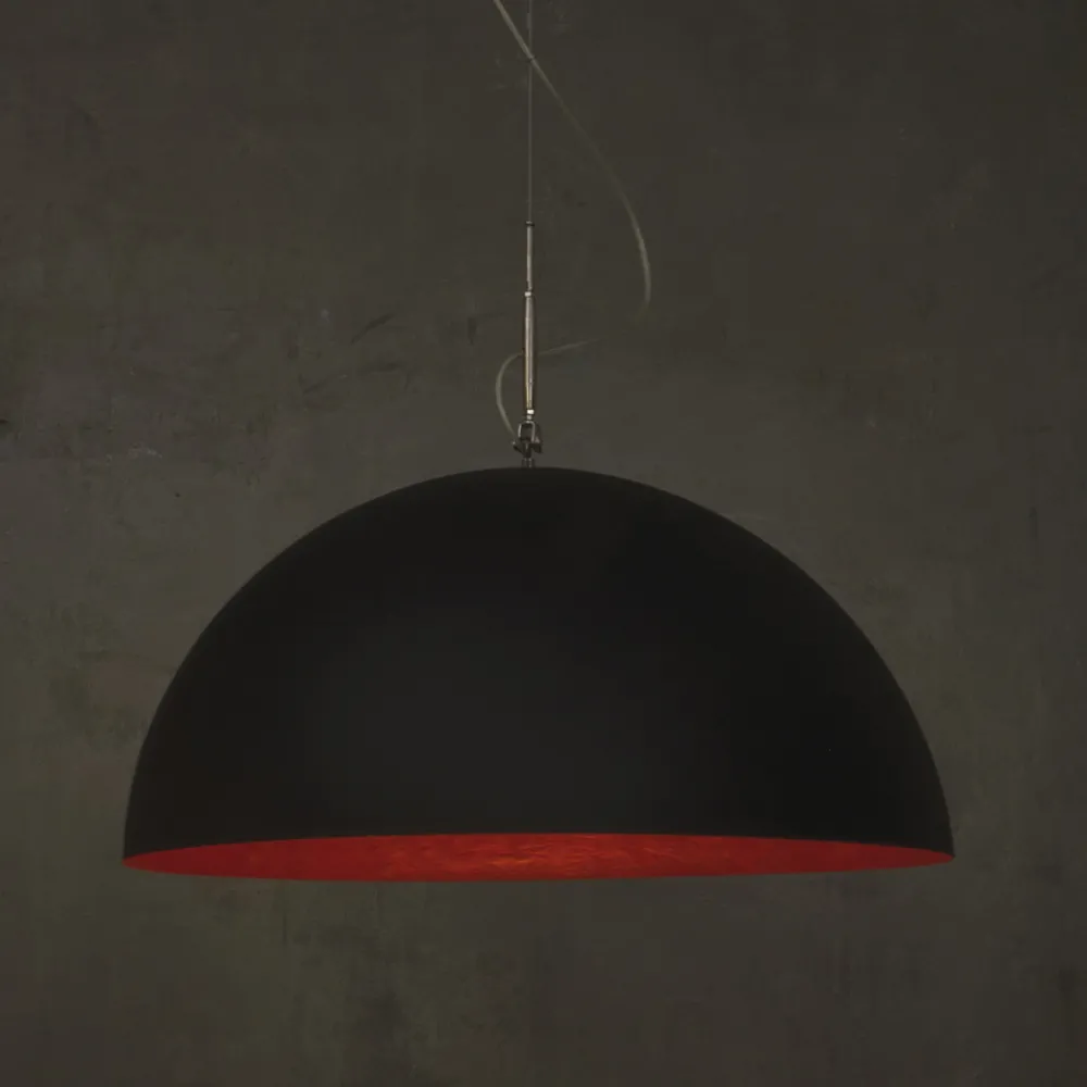 In-es.artdesign Moderne Pendelleuchten-Zweifarbiger Kronleuchter aus Laprene und Nebulite - Mezza Luna von