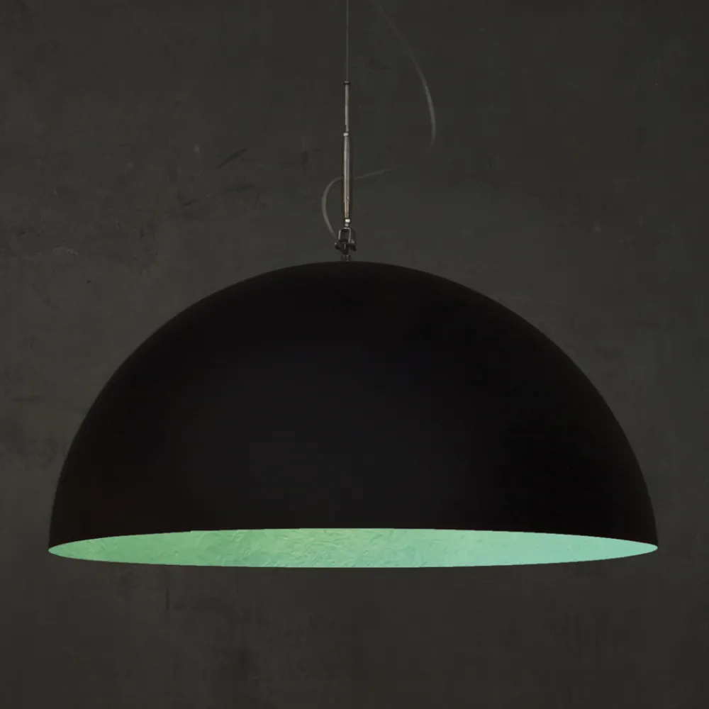 In-es.artdesign Moderne Pendelleuchten-Zweifarbiger Kronleuchter aus Laprene und Nebulite - Mezza Luna von