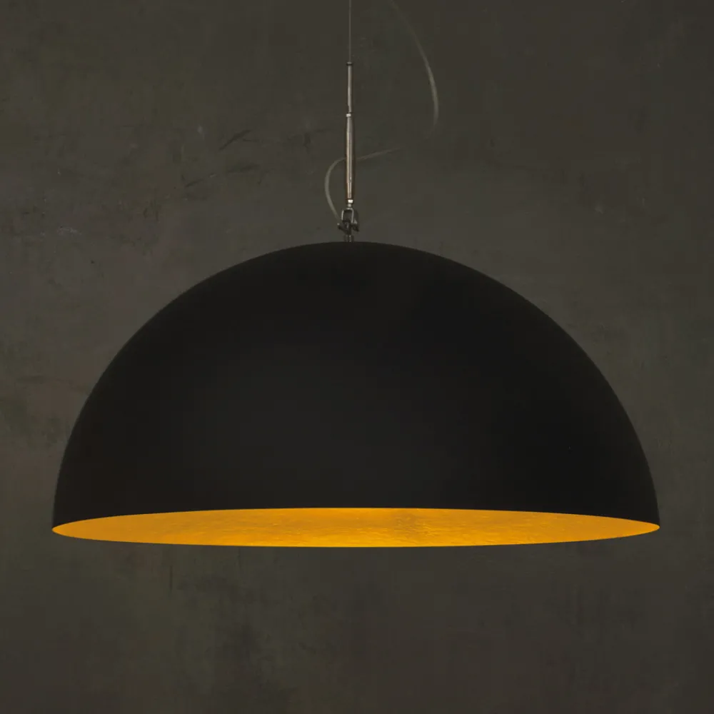 In-es.artdesign Moderne Pendelleuchten-Zweifarbiger Kronleuchter aus Laprene und Nebulite - Mezza Luna von