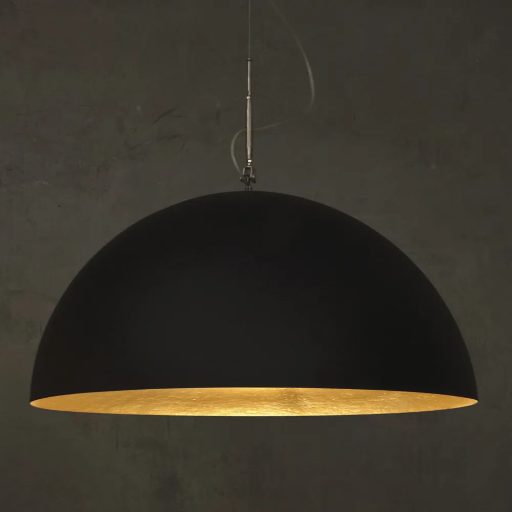 In-es.artdesign Moderne Pendelleuchten-Zweifarbiger Kronleuchter aus Laprene und Nebulite - Mezza Luna von