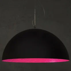 In-es.artdesign Moderne Pendelleuchten-Zweifarbiger Kronleuchter aus Laprene und Nebulite - Mezza Luna von