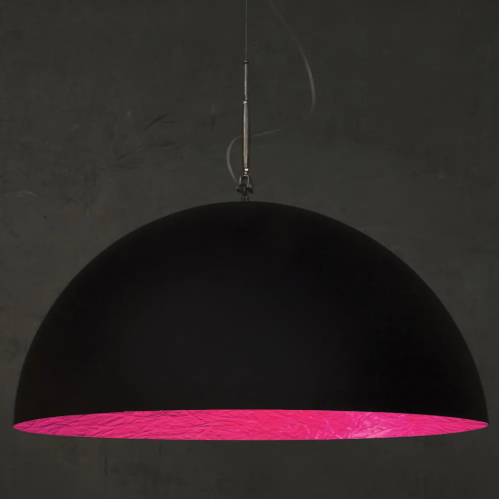 In-es.artdesign Moderne Pendelleuchten-Zweifarbiger Kronleuchter aus Laprene und Nebulite - Mezza Luna von