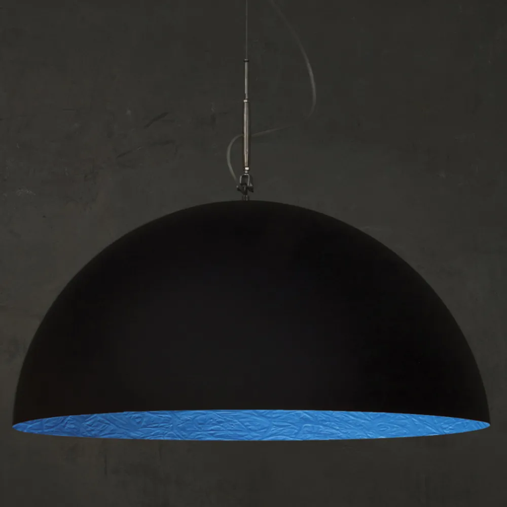 In-es.artdesign Moderne Pendelleuchten-Zweifarbiger Kronleuchter aus Laprene und Nebulite - Mezza Luna von