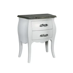 Viadurini Classic Nachttische-Zweifarbiger Nachttisch in Puder und abgenutztem Weiß, hergestellt in Italien – Mantis