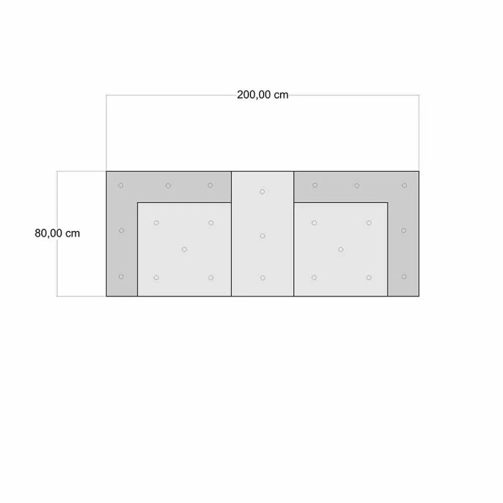 Viadurini Italian Sofas Moderne Sofas-Zweisitzer-Sofa, bezogen mit Ethno-Design. Farbiger Stoff - Faser