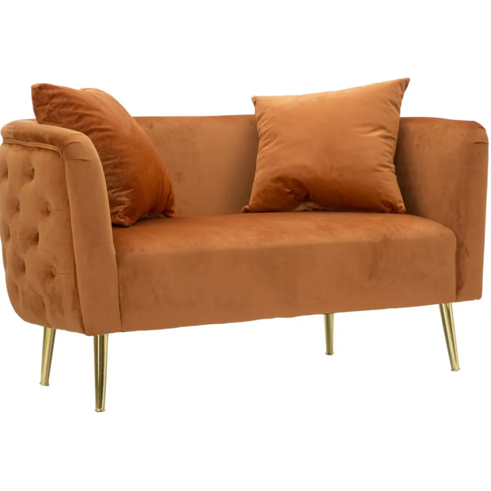 Viadurini Italian Sofas Moderne Sofas-Zweisitzer-Sofa in Designer-Samt, Holz- und Eisenstruktur - Renita