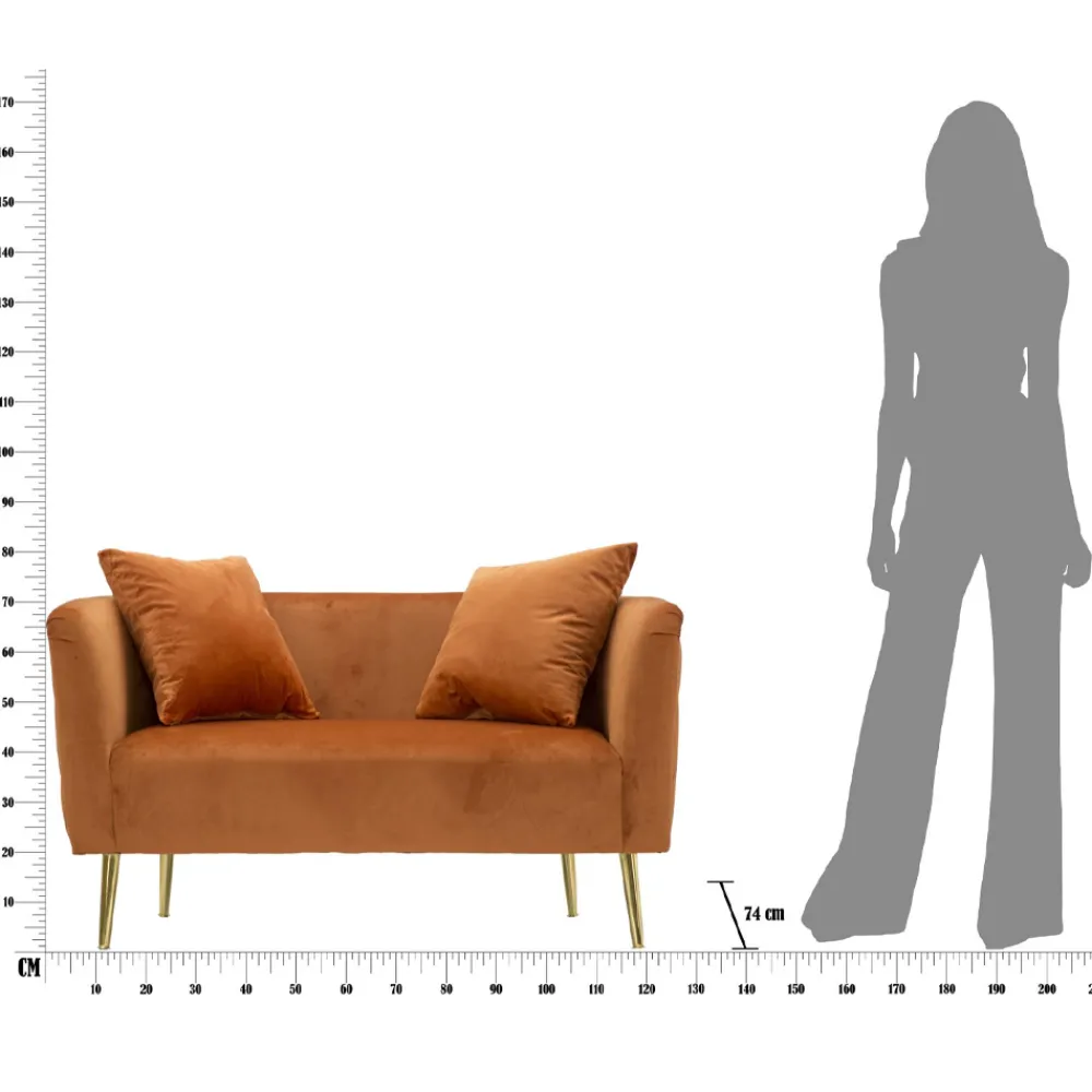 Viadurini Italian Sofas Moderne Sofas-Zweisitzer-Sofa in Designer-Samt, Holz- und Eisenstruktur - Renita