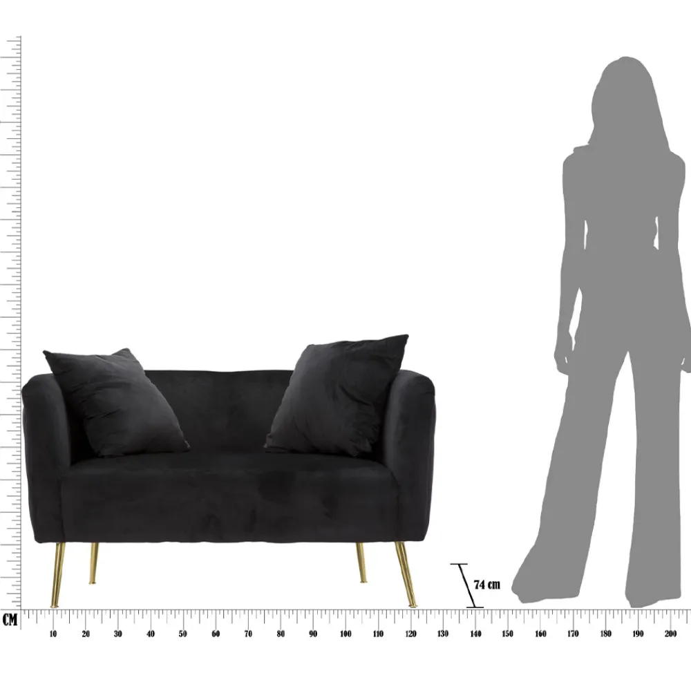 Viadurini Italian Sofas Moderne Sofas-Zweisitzer-Sofa in Designer-Samt, Holz- und Eisenstruktur - Renita