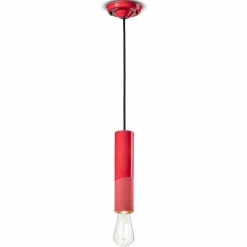 Ferroluce Pendelleuchten Vintage-Zylindrische Hängelampe Farbkeramik Made in Italy - Pi