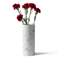 Viadurini Decor Deko Vasen-Zylindrische Vase aus satiniertem weißem Carrara-Marmor, italienisches Design - Murillo