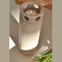 Viadurini Design Deko Vasen-Zylindrische Vase/Kerzenhalter aus Satinmarmor Made in Italy - Shoyo